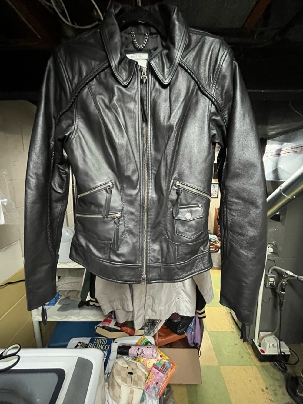 Harley-Davidson Black Leather Motorcycle Jacket Size Small EUC